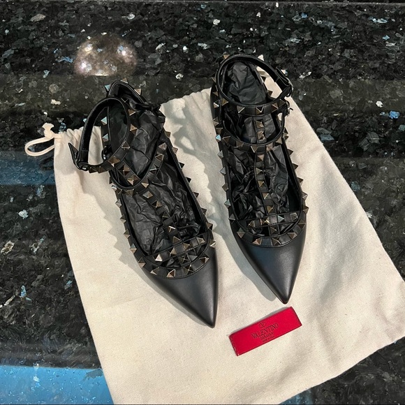 VALENTINO ballerina rockstud leather - Picture 2 of 7